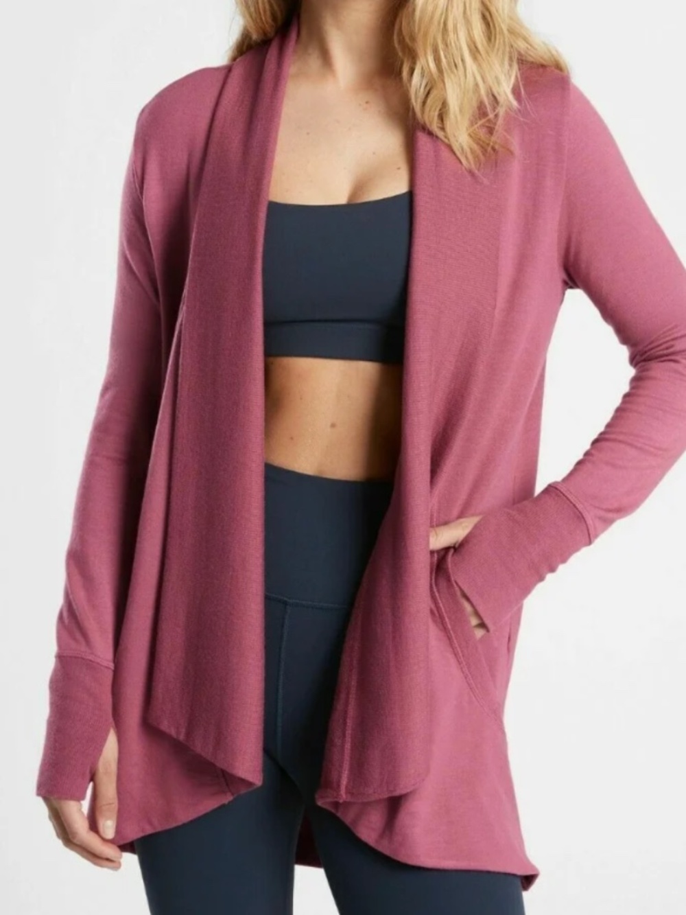 Athleta Pranayama Wrap Rose XS Yoga Pilates Lounge Athleisure